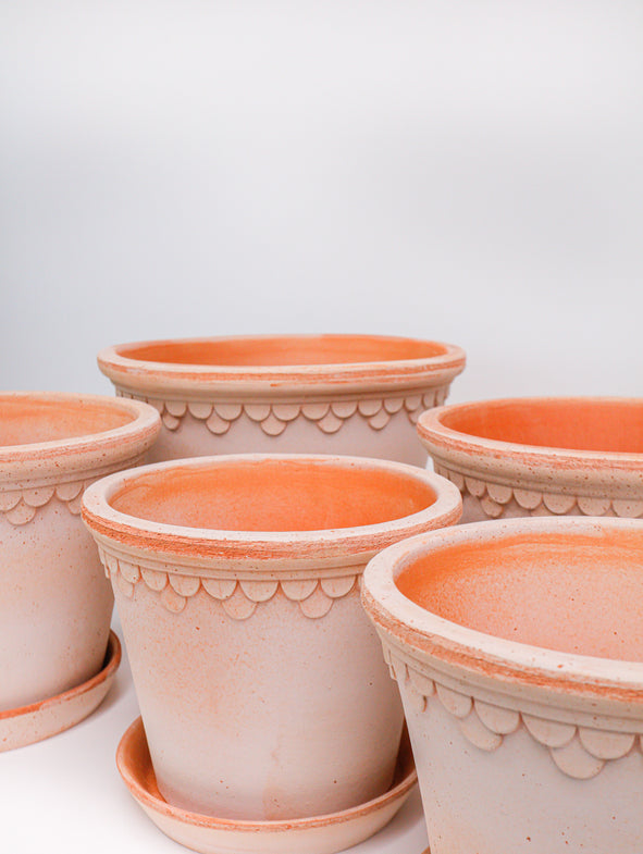 5 pot Copenhagen Bergs terracotta collection in rose.